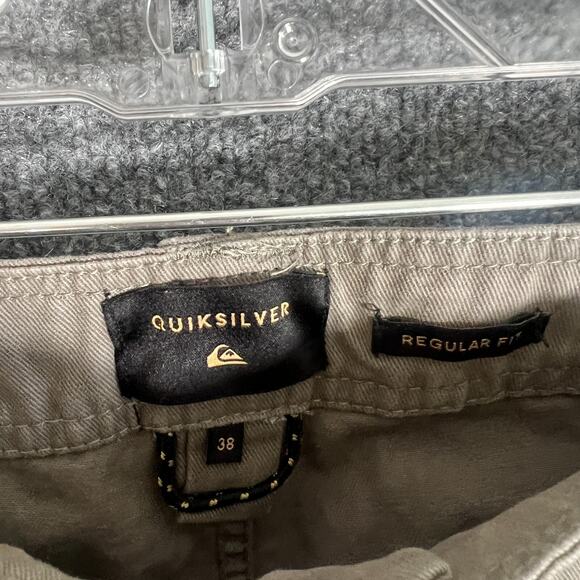 Quiksilver Shorts Mens 38 Beige Cargo Heavy Y2K Surf Skater Pockets Outdoors - Picture 9 of 12